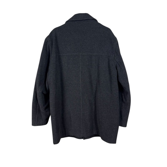 Dockers Mens Slouchy Wool Pea Coat Over Coat Size XL Preppy Career Old Money - Picture 3 of 7